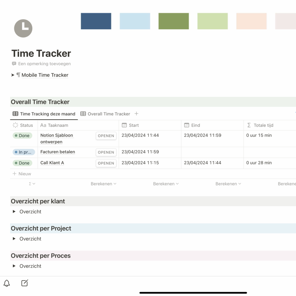 Time Tracker - Notion Sjabloon - Afbeelding 3