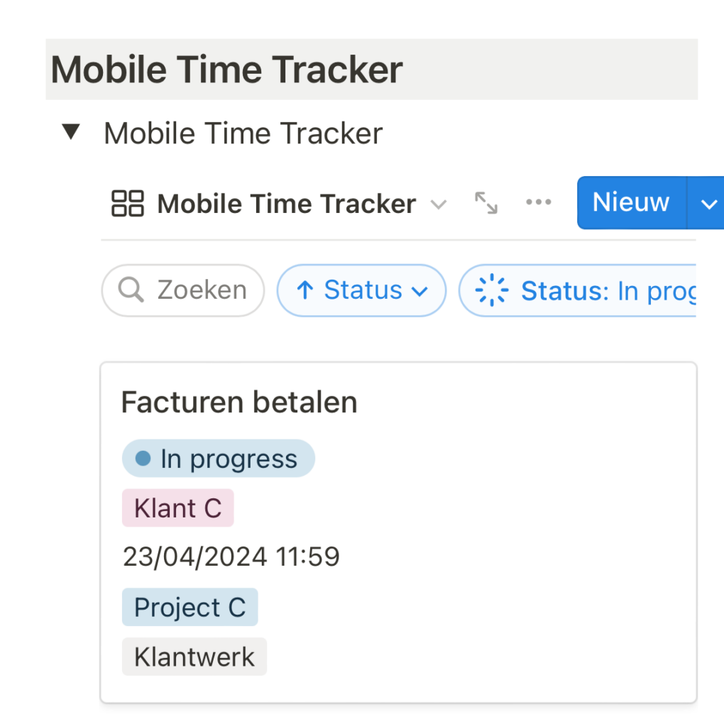 Time Tracker - Notion Sjabloon - Afbeelding 2